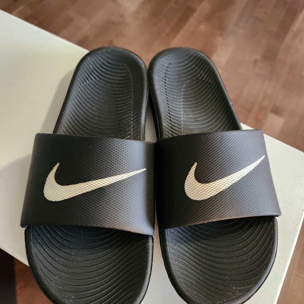 Nike Black and White Slide Sandals